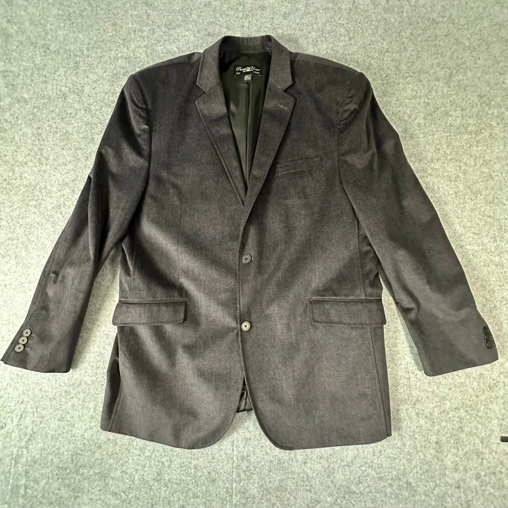 Pronto Uomo Blazer Mens 3XLT Charcoal Grey Two Button Corduroy Sport Coat